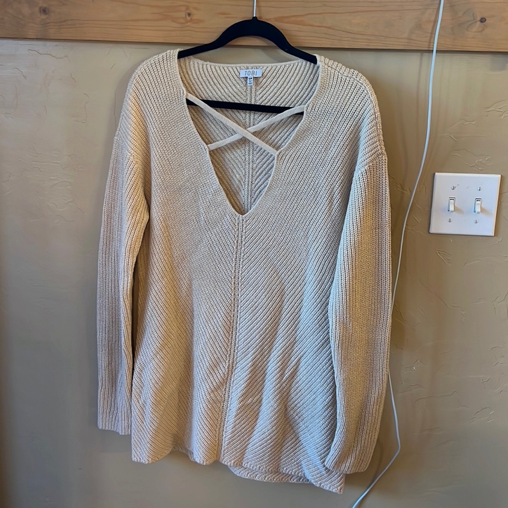 Tobi Womens Small - cream sweater dress